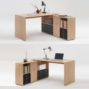 Flexi Wooden Corner Computer Desk In Oak Tree
