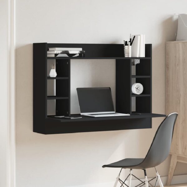 Kodak Wooden Wall Mounted Laptop Desk In Black