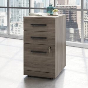 Aberdare Wooden Office Mobile Pedestal 3 Drawers In Hudson Elm