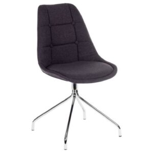 Banff Fabric Home And Office Chair With Chrome Legs In Graphite