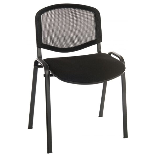 Cromwell Fabric Mesh Backrest Home And Office Chair In Black