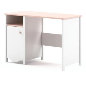 Merrill Kids Wooden Computer Desk 1 Door 1 Shelf In Matt White