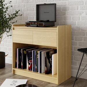 Oami Wooden Office Cabinet With 2 Drawers In Oak