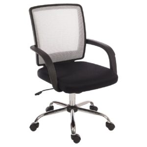 Simcoe Fabric Home And Office Chair In White And Black