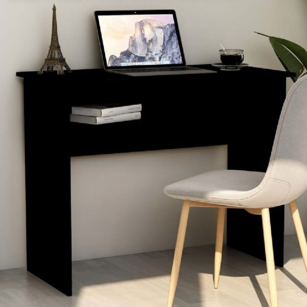 Angleton Wooden Laptop Desk With 1 Shelf In Black