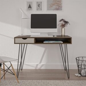 Catoosa Wooden Laptop Desk With 1 Drawer In Brown Oak