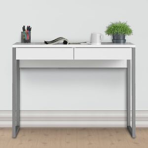 Frosk High Gloss Laptop Desk With 2 Drawers In White