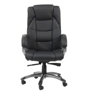 Nobbler Leather Home And Office Chair In Black